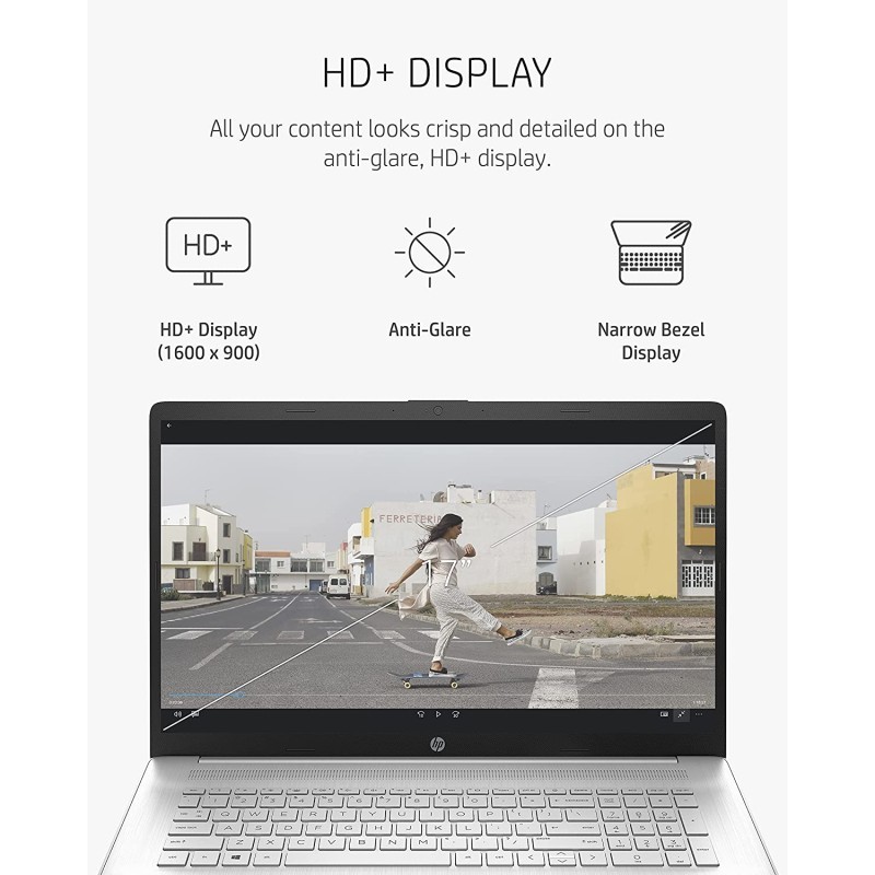 HP 惠普 17笔记本电脑、第 11代 Intel Core i5-1135G7、8 GB RAM、256 GB SSD存储、17.3英寸 HD+ 显示屏、Windows 10 Home、防眩光屏幕、长电池寿命、网络摄像头和双麦克风
