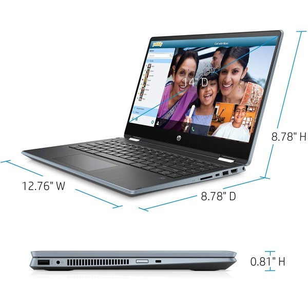 HP Pavilion 14英寸 FHD IPS触摸屏学生和家庭笔记本电脑,英特尔酷睿 i5-1035G1,WiFi 6,Google 课堂,16GB DDR4 RAM,512GB SSD,配备 Woov 笔记本电脑套,Windows