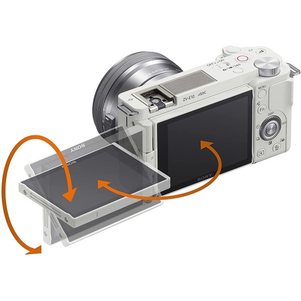 Sony 索尼 Alpha ZV-E10 - APS-C可互换镜头无反镜 Vlog相机 - 白色 仅机身