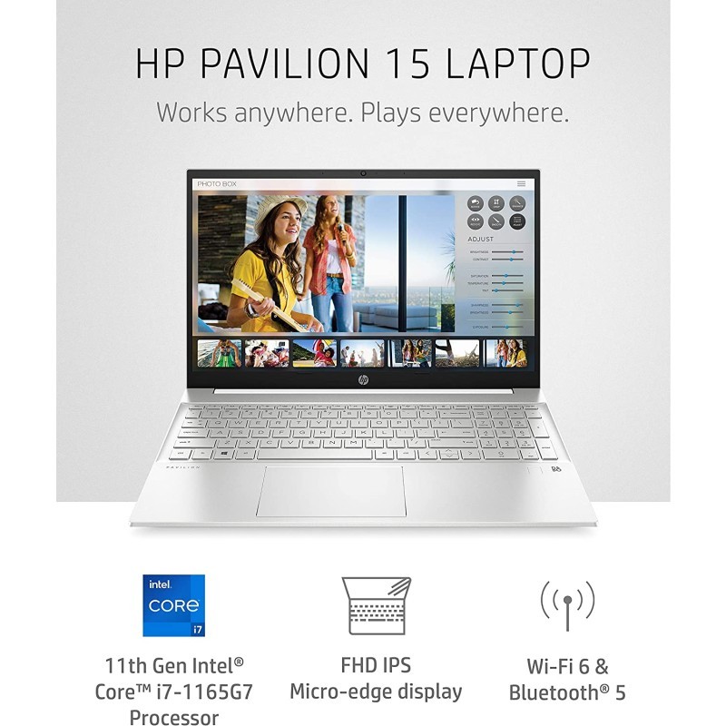 HP 惠普 Pavilion15 笔记本电脑,第 11代 Intel Core 英特尔酷睿 i7-1165G7 处理器,16 GB 内存,512 GB 固态硬盘存储,全高清 IPS 微边框显示屏,Windows 10 Pro,紧凑设计